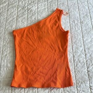 H&M Orange One-Shoulder Top